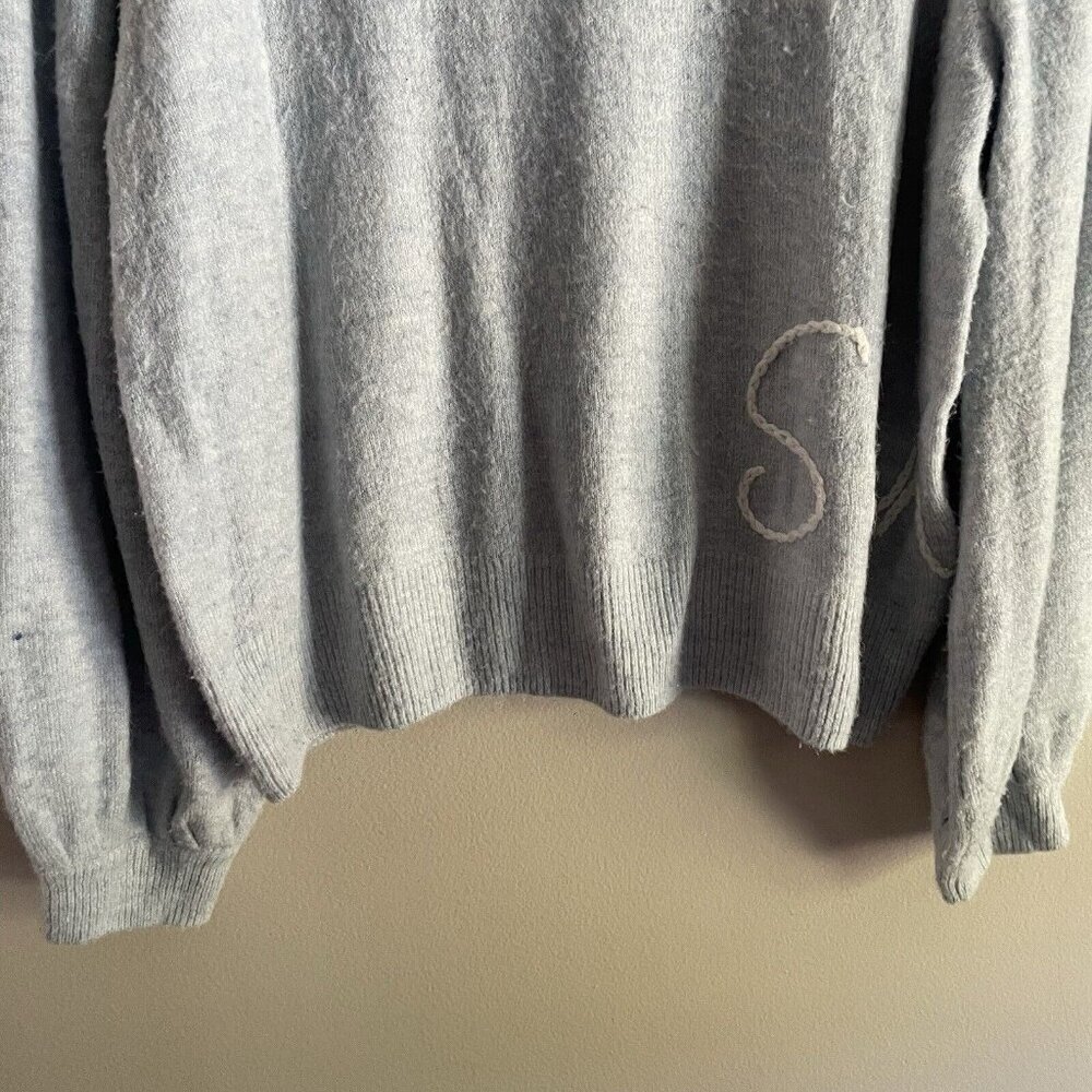 LC Lauren Conrad Women Sz XXL Pale Blue “Sunday” Embroidered Soft Knit Sweater - Picture 2 of 11